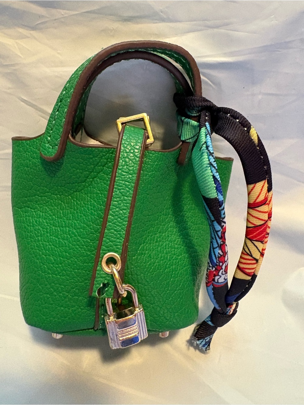 Bag Charm - Green vegan Leather Mini Satchel with Gold Hardware 3/$18 - Picture 2 of 3